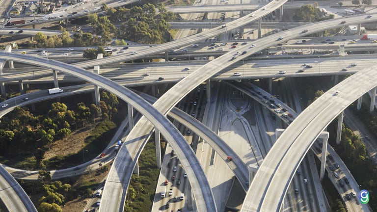 Traffic Aerial Freeway